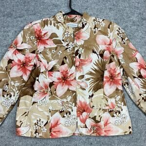 alfred dunner jacket‎ women’s 14P textured floral artsy girly elegant botanical